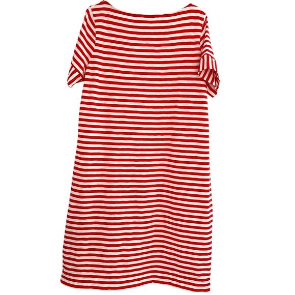 Boden Darcey Jersey Tunic Dress Women 14L Red White Striped Short Sleeve New - Picture 3 of 9